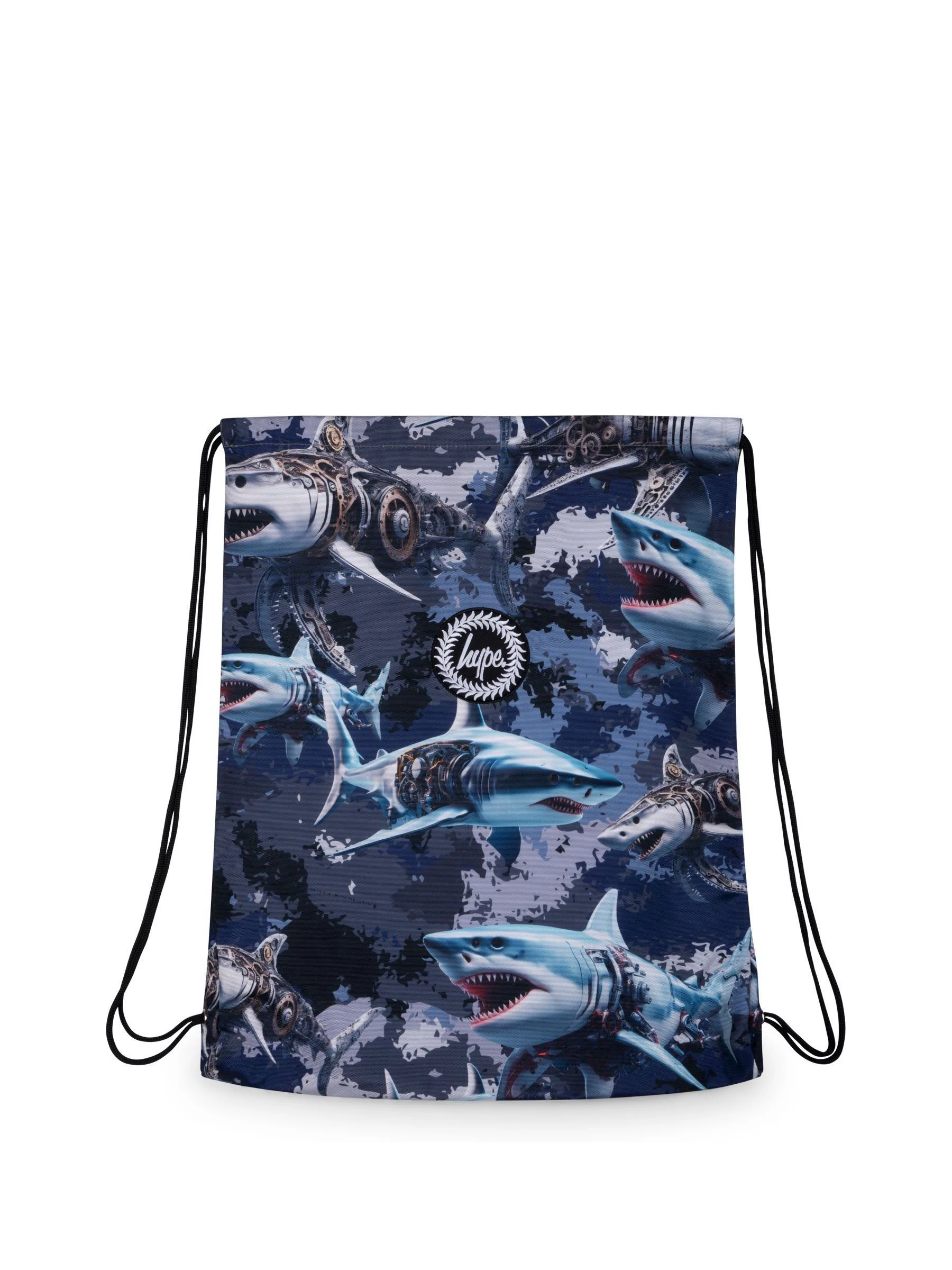 Hype. Kids Blue Mech Sharks Drawstring Bag