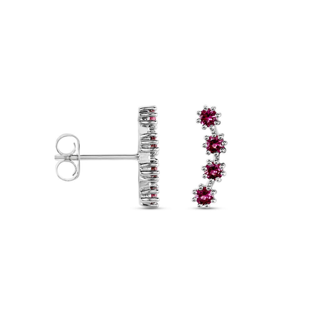 Boucles D'oreilles Puces Karrie Argent Blanc Oxyde De Zirconium