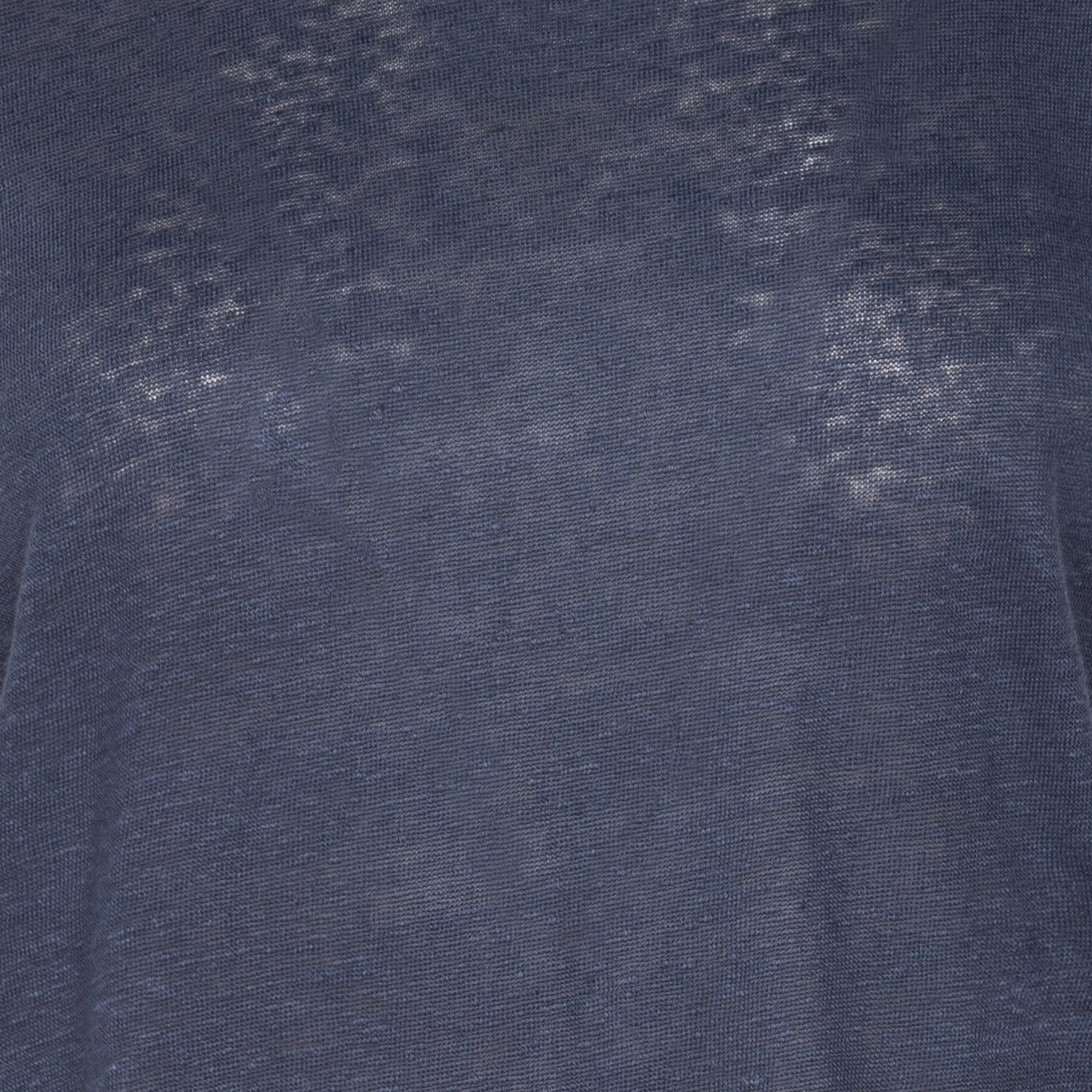Tee-shirt col V en lin | Bleu