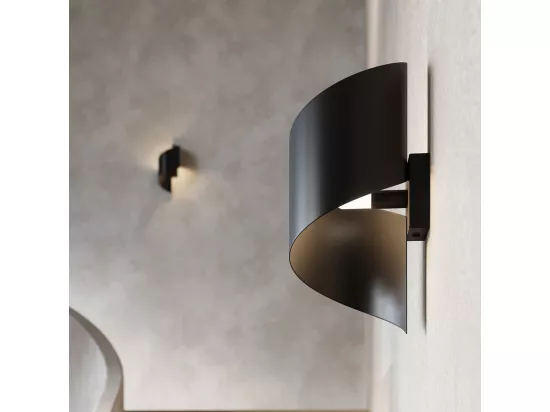 Appliques Talassa moderne en acier - 1 sources lumineuses - L.15 x H.31 cm - noir