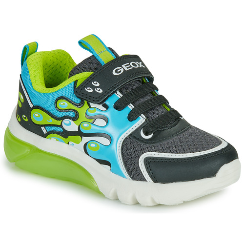 Geox - J CIBERDRON BOY - Noir / Bleu / Vert