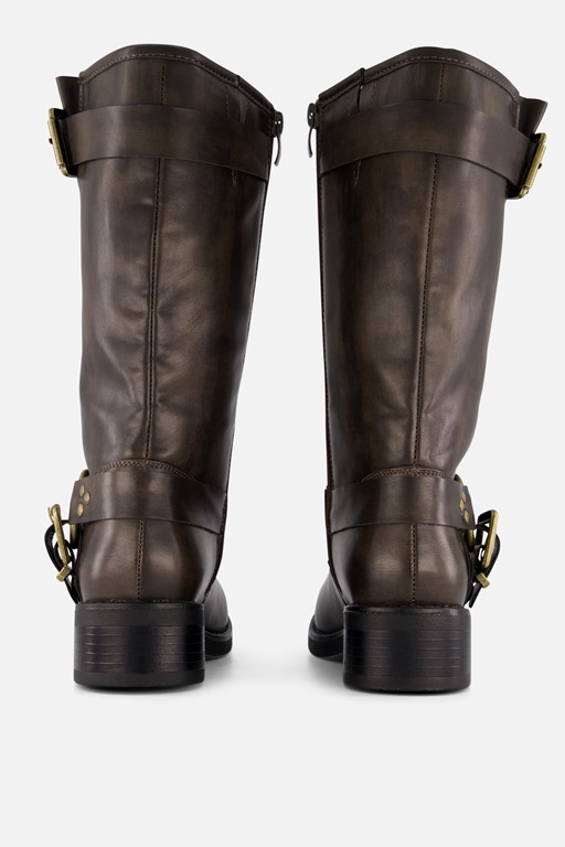 Ann Rocks Hoge Biker boots bruin Synthetisch