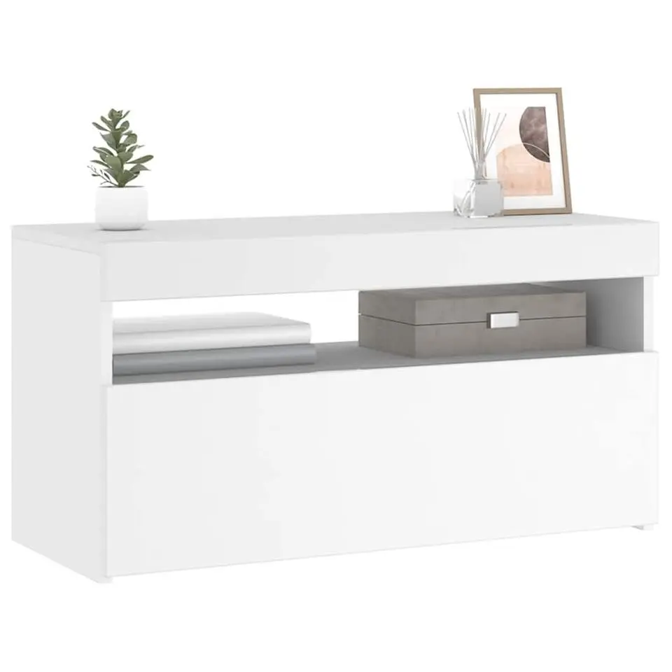vidaXL - Tv-kast - Wit - Bewerkt hout