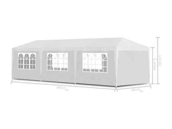Tente de réception 3x9 m Blanc