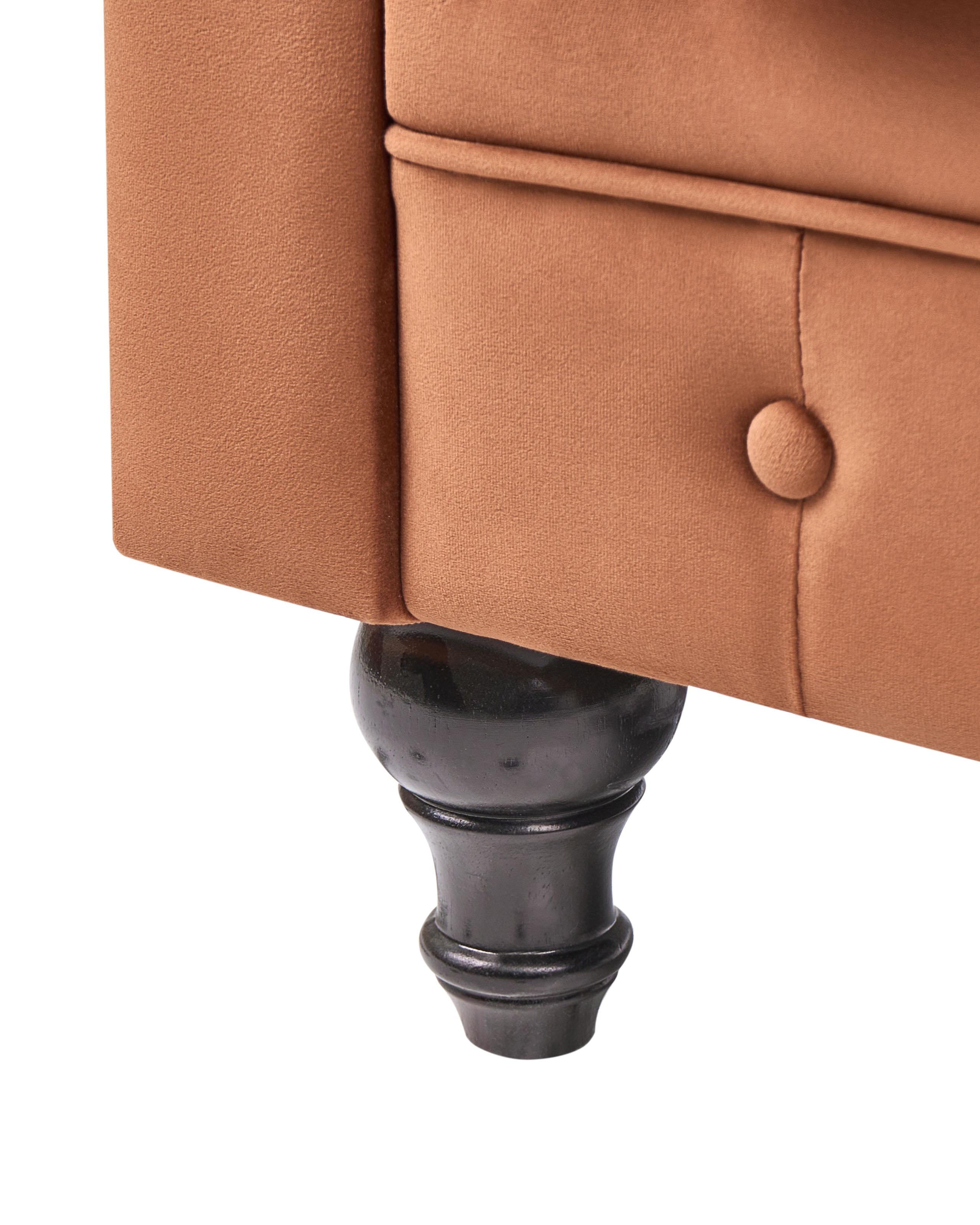 Fauteuil CHESTERFIELD Fluweel Goudbruin