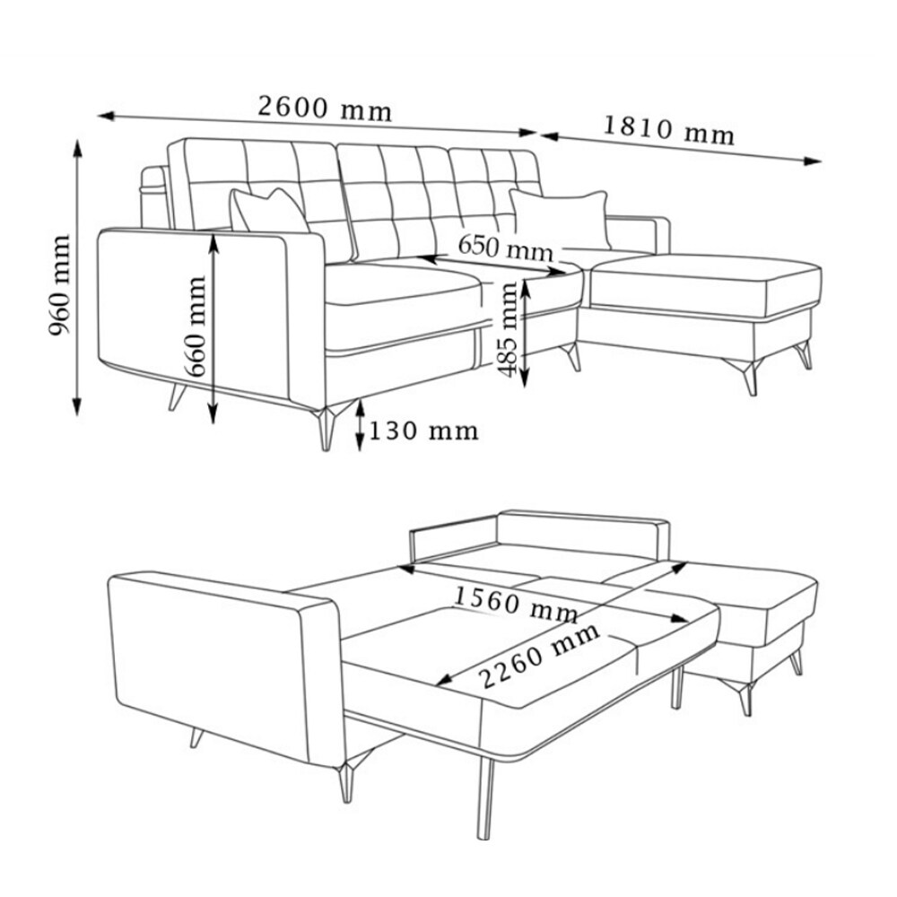 VitaliSpa Ecksofa Schlafsofa Boxspringsofa York Schlaffunktion Bettkasten braun