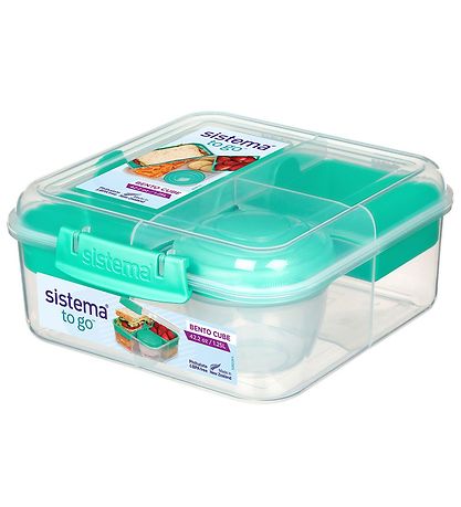 Sistema Brotdose m. Behälter - Bento-Würfel - 1,25 L - Türkis