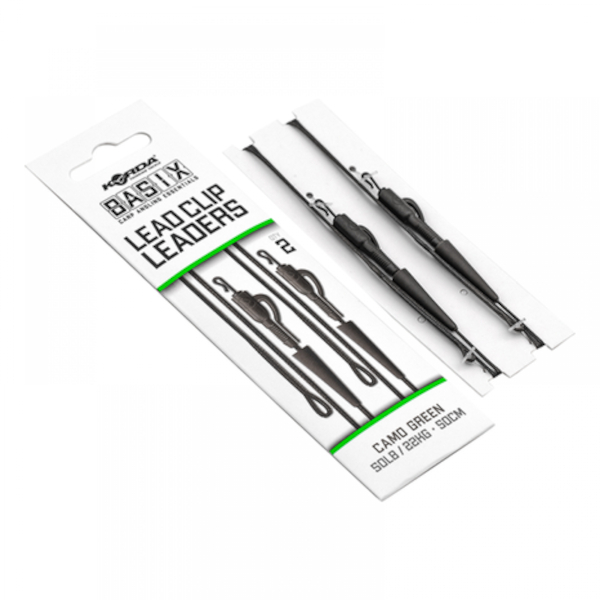 Korda Basix Lead Clip Leaders 50cm (50lb/22kg) (2pcs)