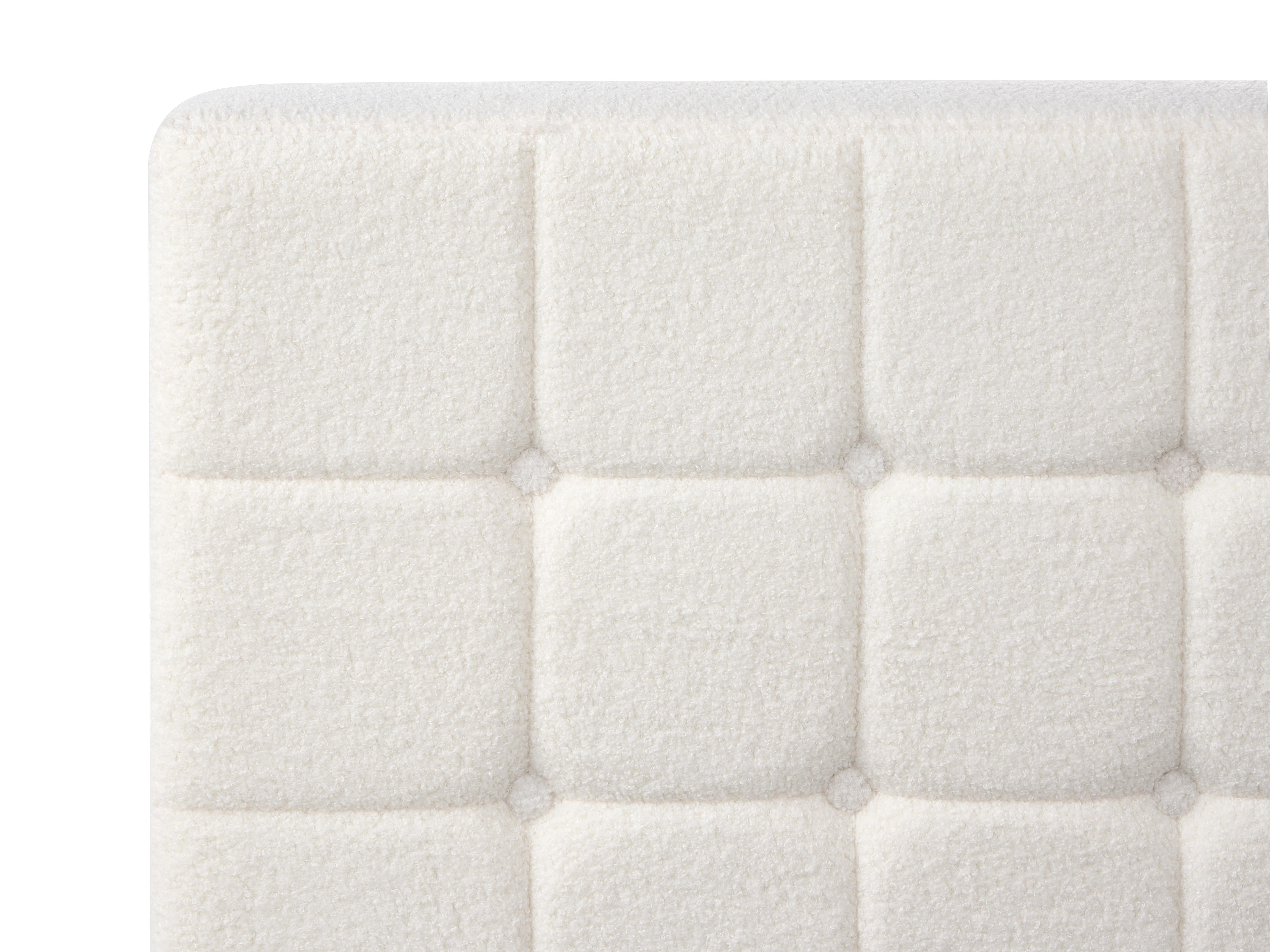 Verstelbaar bed Bouclé DUKE 180 x 200 cm Gebroken wit