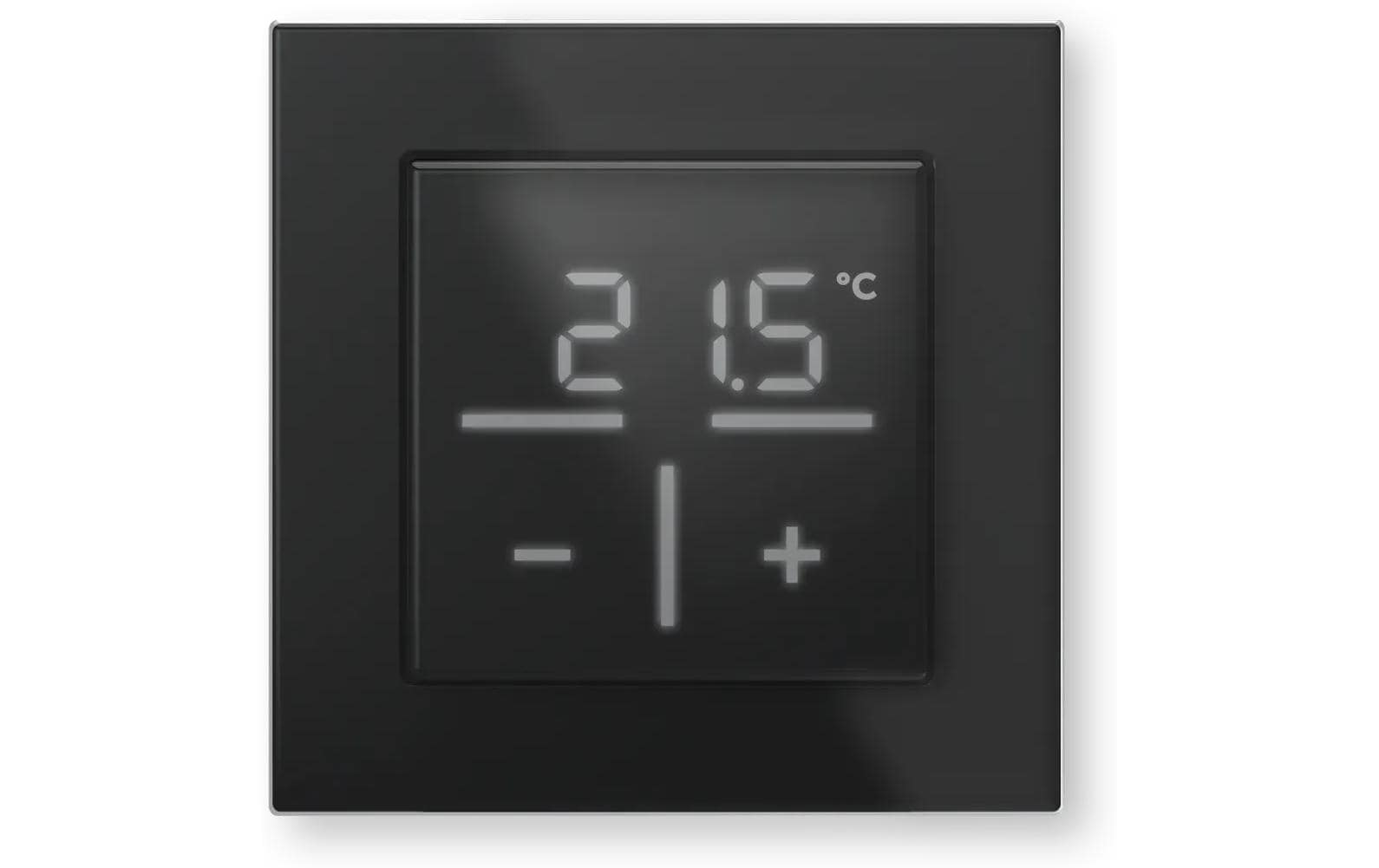 Glas-Wandthermostat mit CO2-Sensor Schwarz<br>Wandthermostat mit Luftfeuchtigkeitssensor
