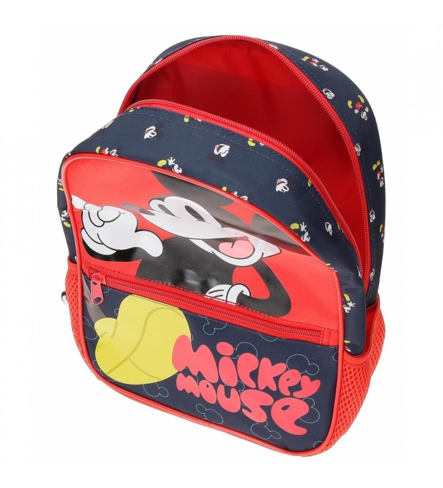 Joumma Bags Mochila pré-escolar Mickey Mouse Fashion 28cm adaptável vermelho