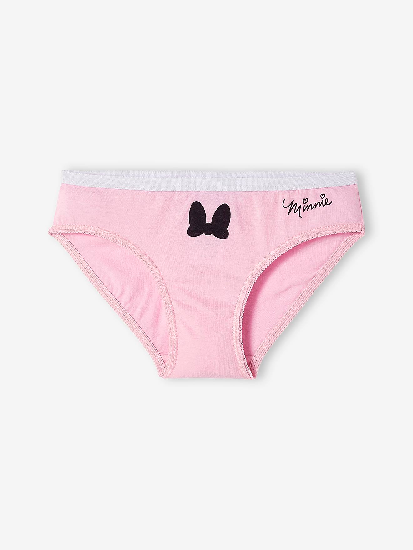 Pacote com 7 calcinhas lisas rosa tamanho médio DS® Minnie com estampas