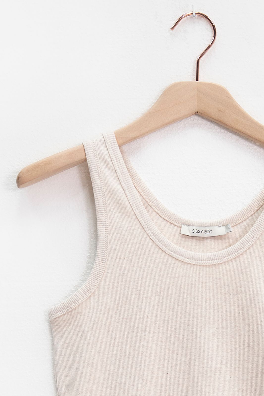Beige rib singlet