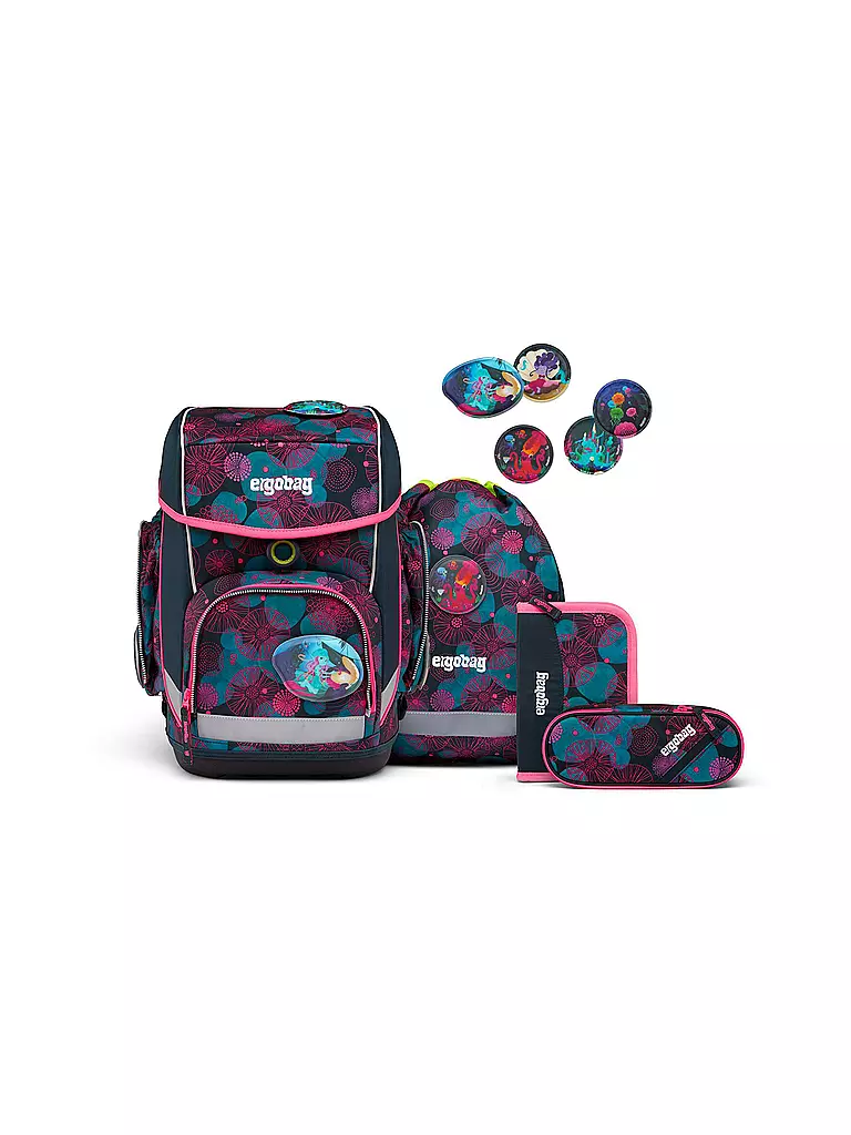 ERGOBAG Schultaschen Set 5tlg Cubo KorallBär blau
