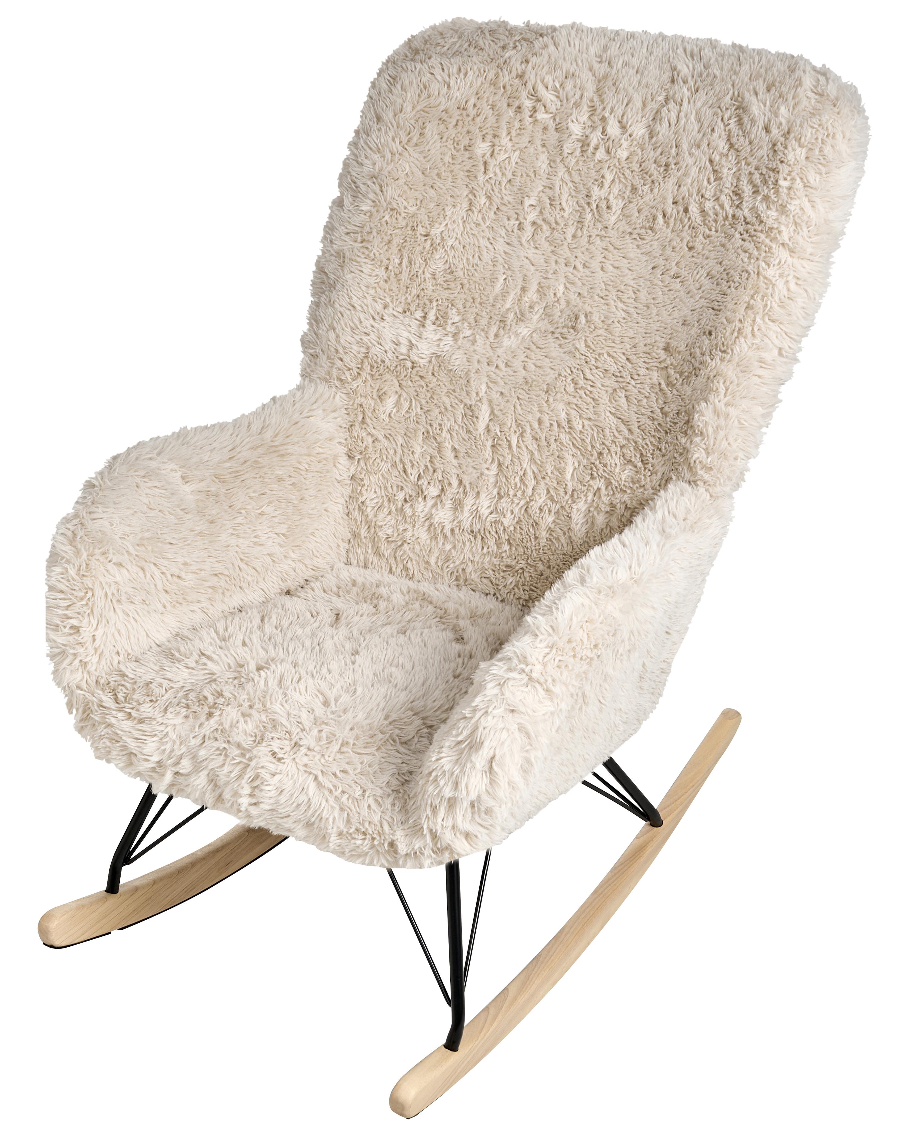 Schommelstoel AKRA Nepbont Lichtbeige