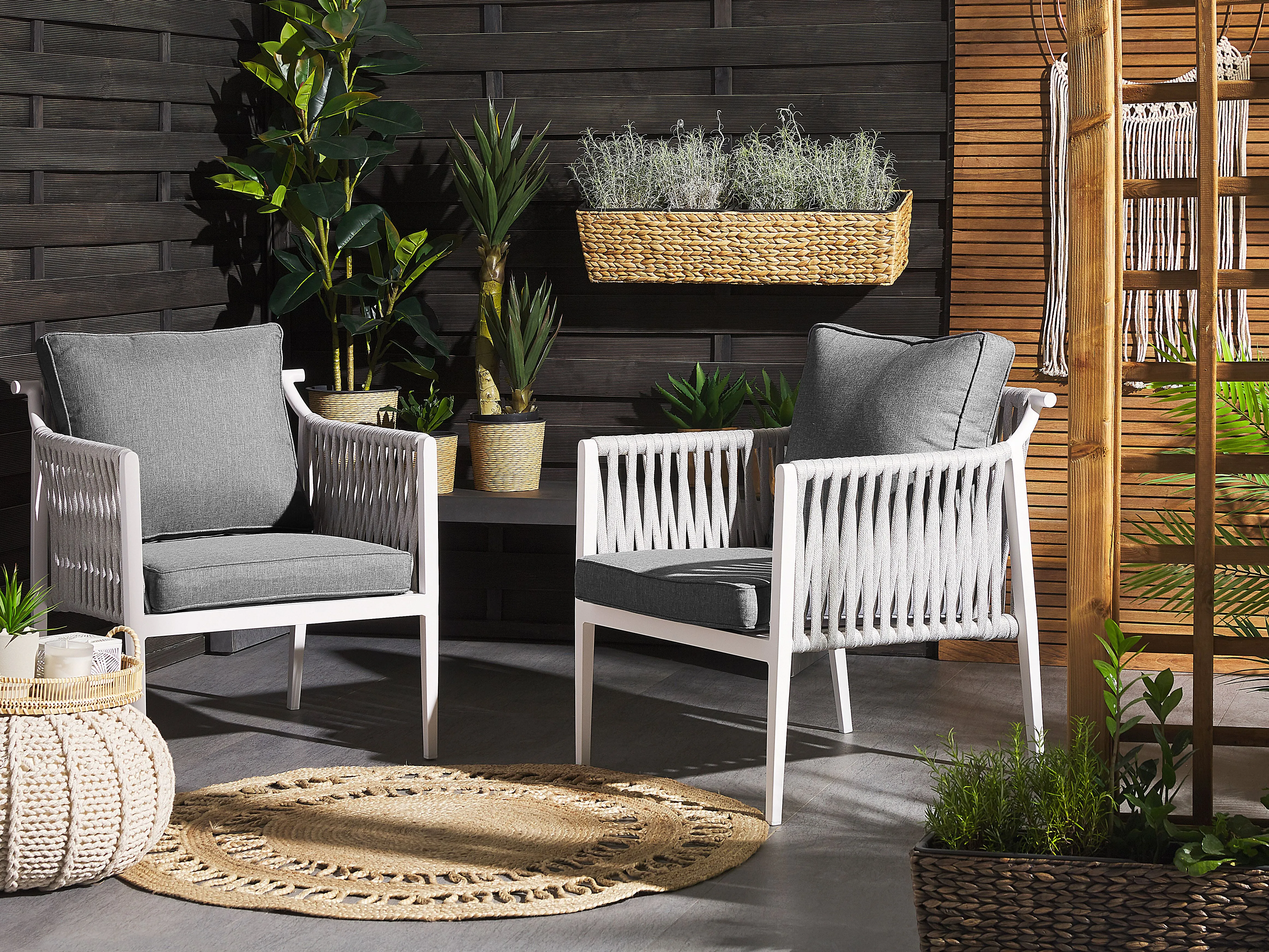 Loungeset met tafel 4-zits LATINA Metaal Grijs