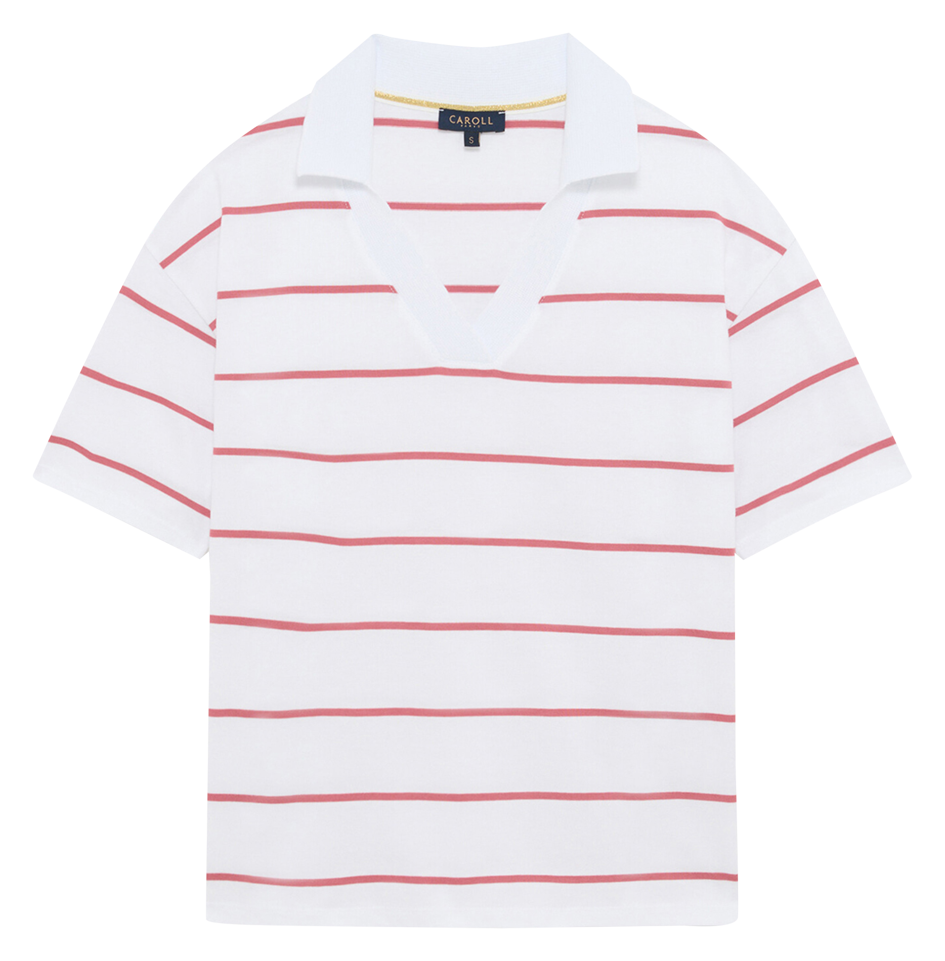 TPHILO - Tee-shirt droit col polo en coton | Rouge