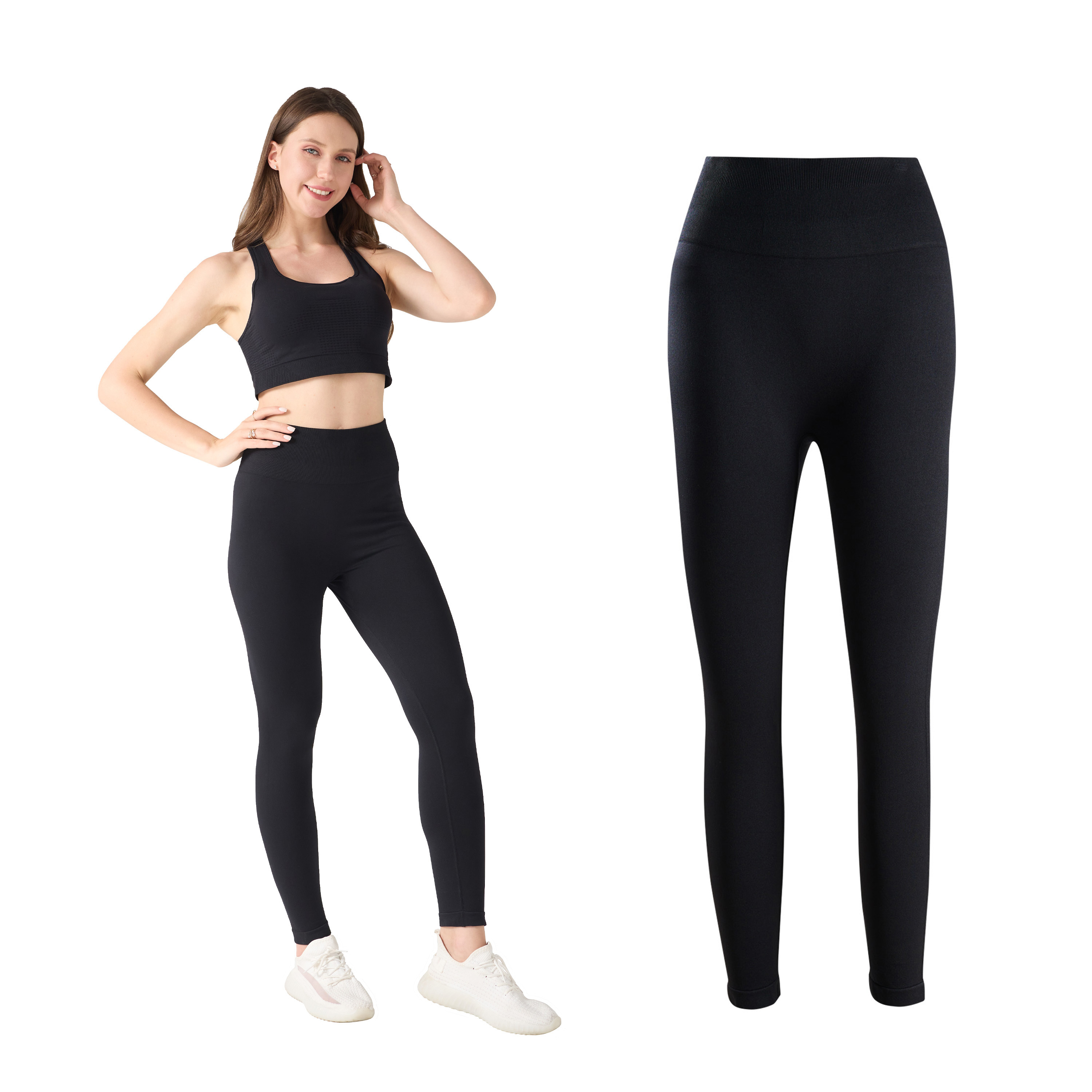 Sport Leggings Damen Grösse L schwarz