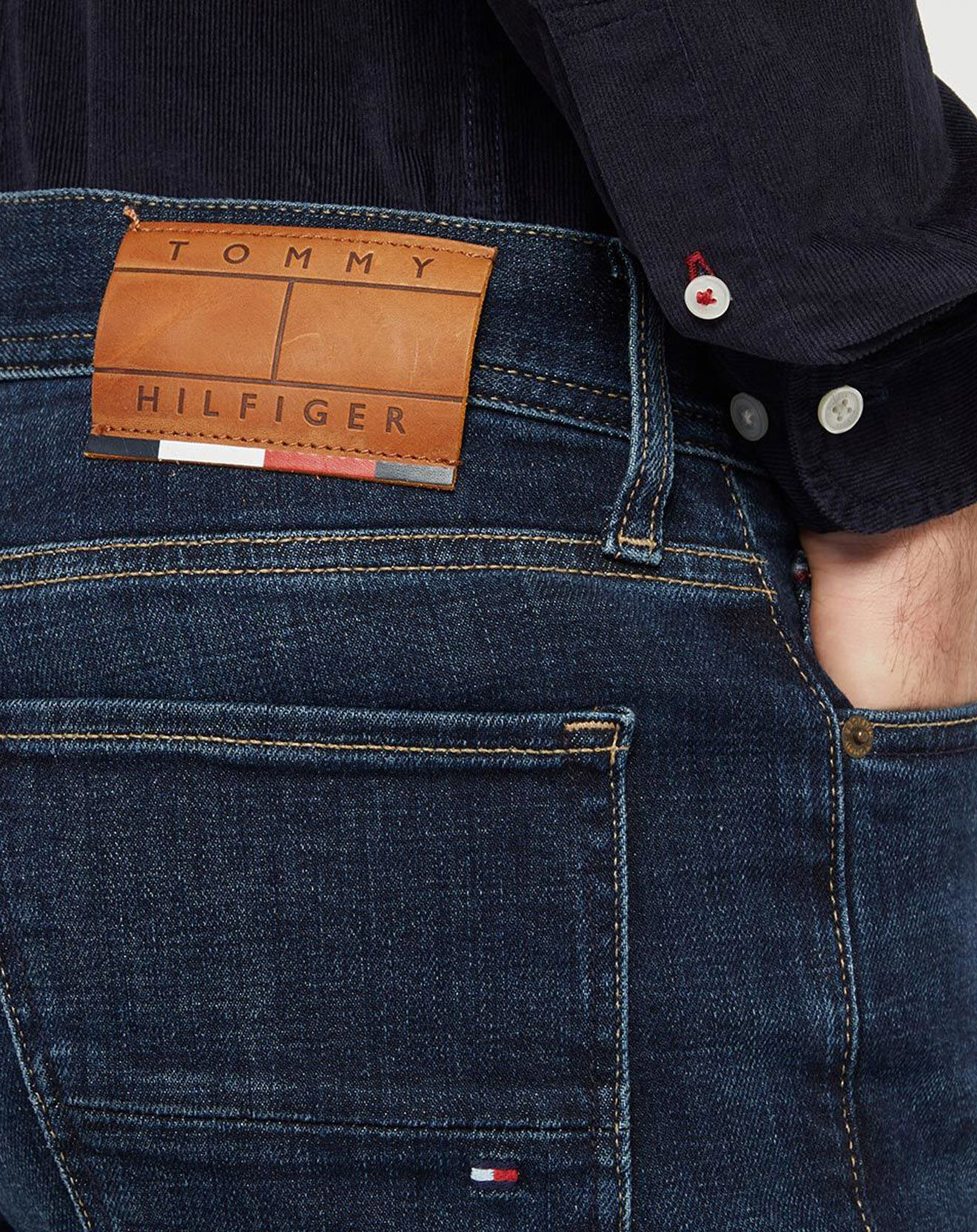 Tommy Hilfiger Jean Slim Bleecker Worn bleu jean foncé