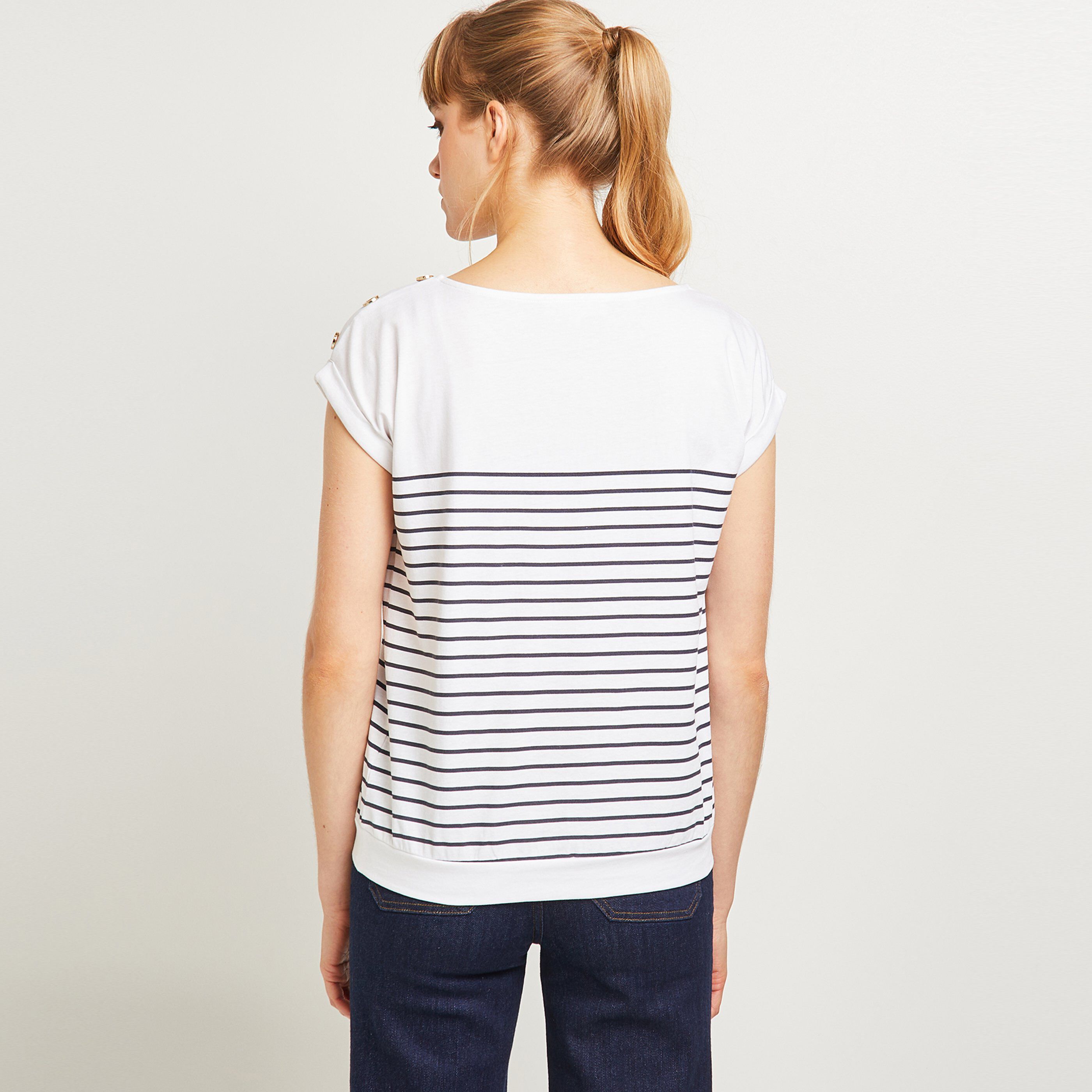 Tshirt marinière femme - BLANC