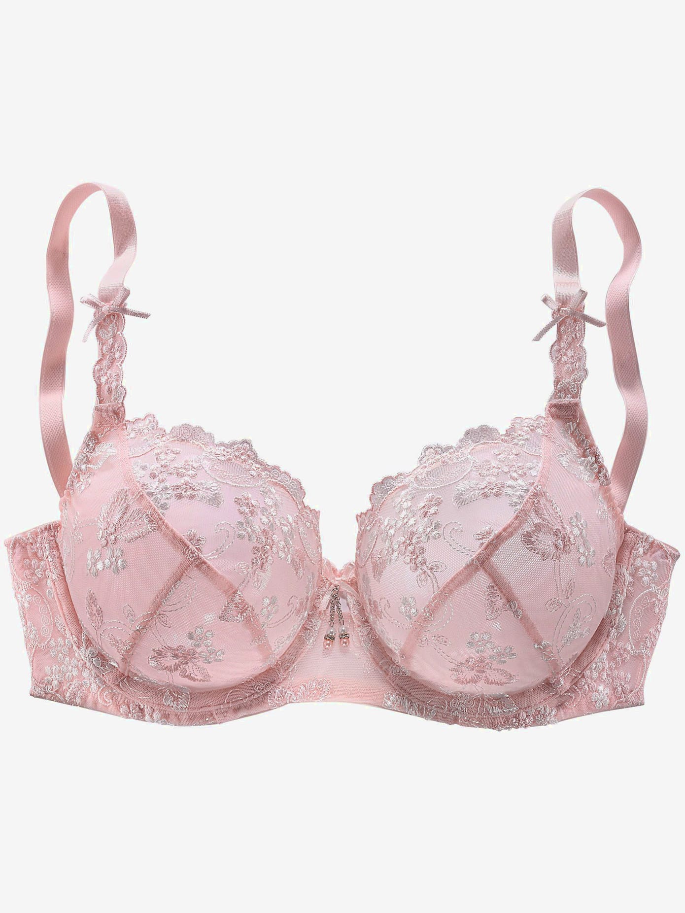 Soutien-gorge à armatures en dentelle brodée transparente