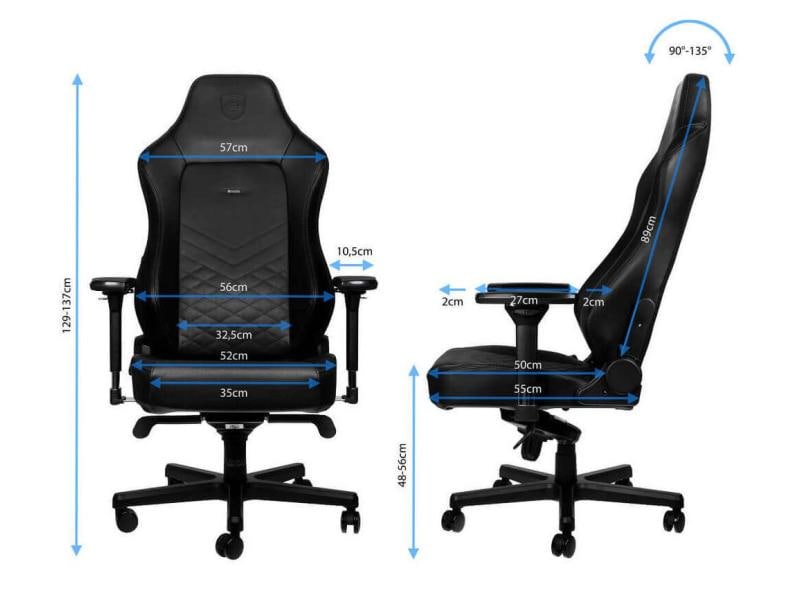 noblechairs Gaming-Stuhl HERO Schwarz Ergonomischer Gaming-Stuhl