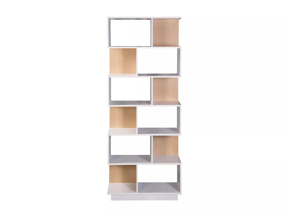 Bibliothèque Silene 180x70x29,5 Aggloméré Blanc Marron Clair Moderne