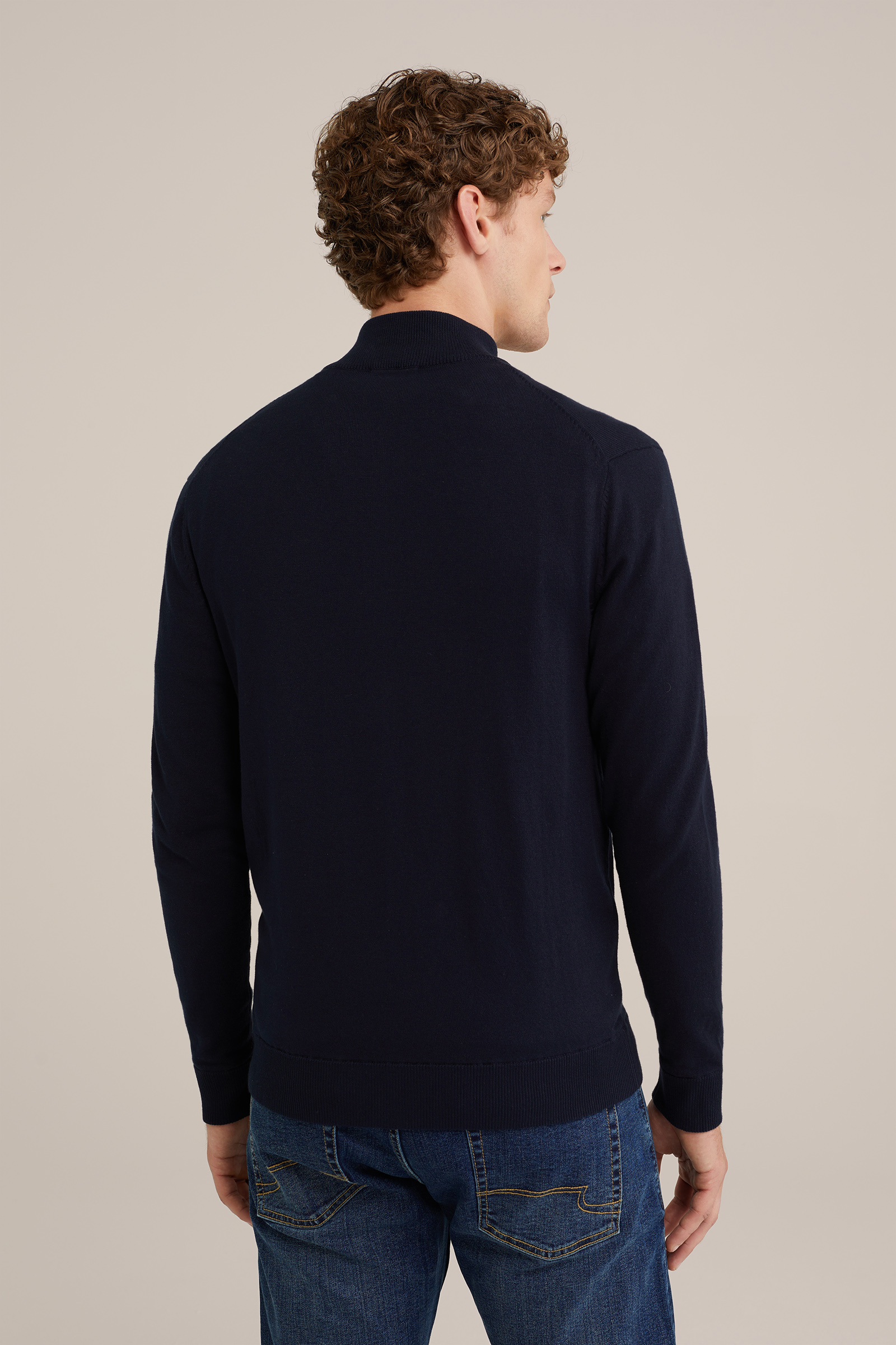 fijngebreide vest Fundamentals Donkerblauw