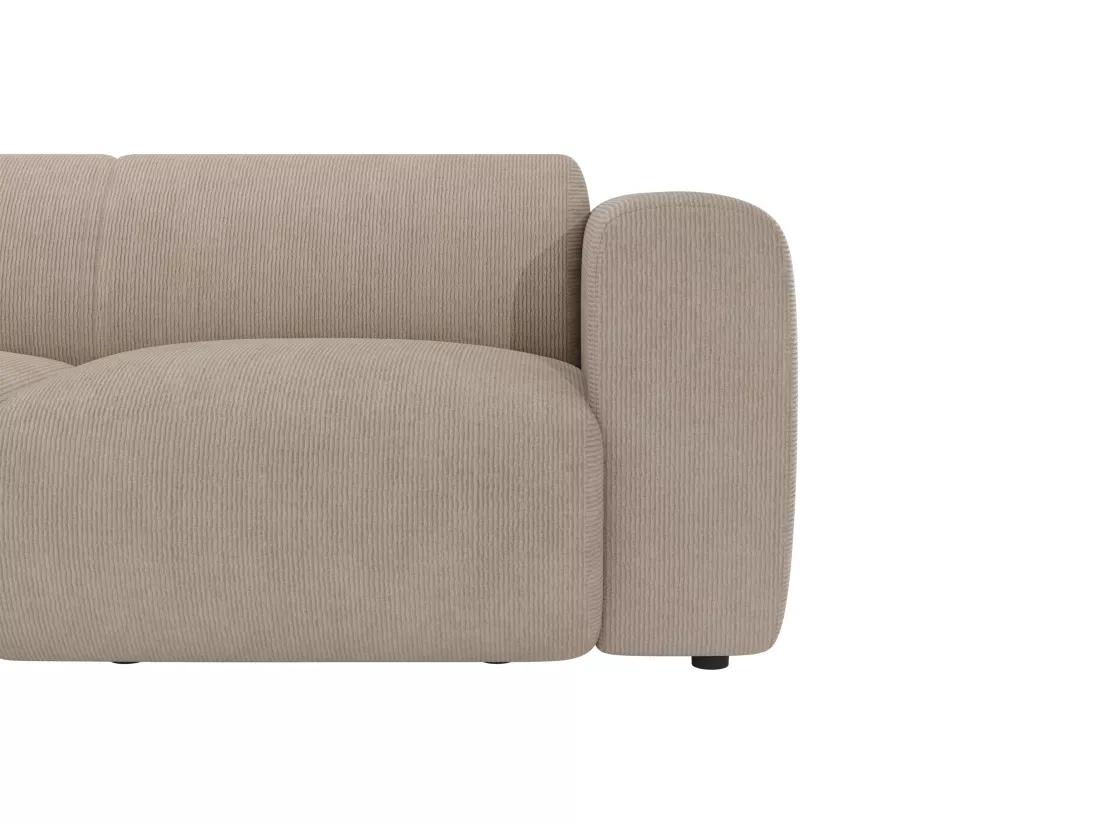 Grand canapé 5 places accoudoir droit en tissu texturé beige POGNI de Maison Céphy