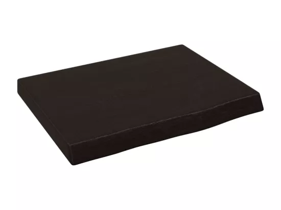 Comptoir de salle de bain marron foncé bois massif traité