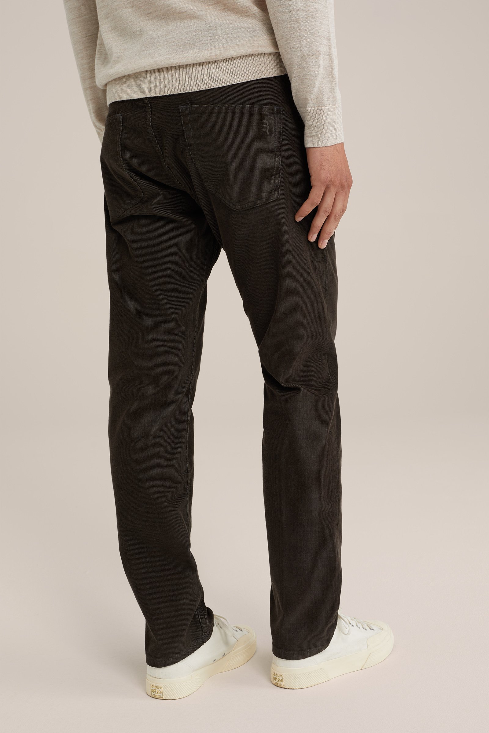 regular fit 5-pocket broek van corduroy Blue Ridge Bruin