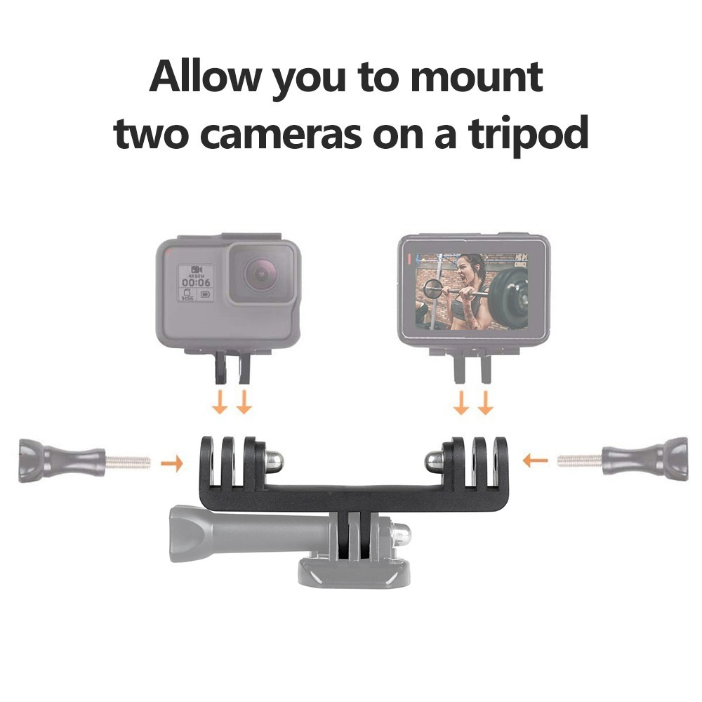 Dual Stativ Mount Adapter Halterung für GoPro - Schwarz