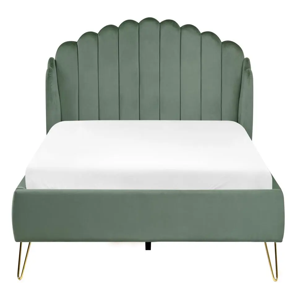 AMBILLOU - Tweepersoonsbed - Groen - 120 x 200 cm - Fluweel
