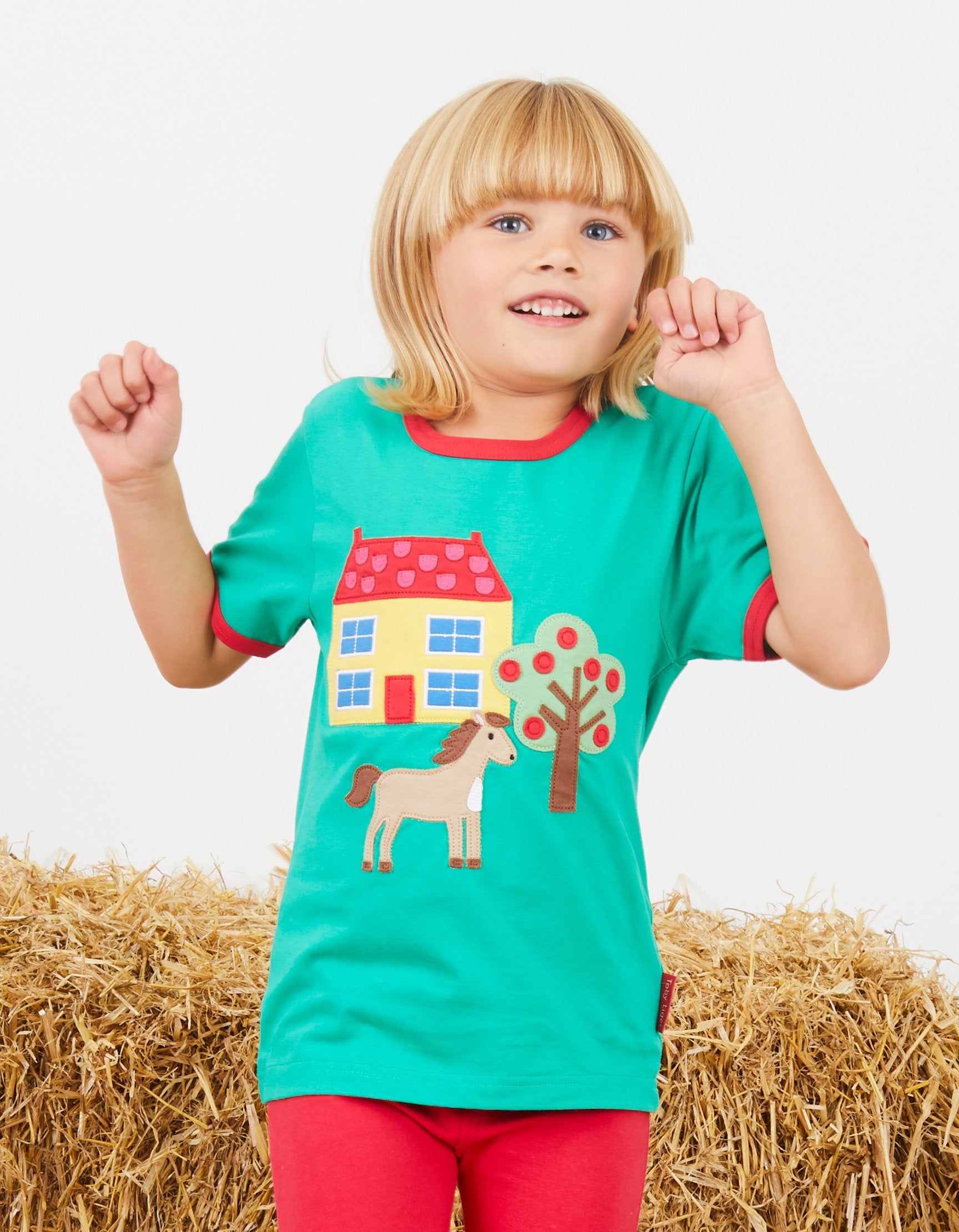Toby Tiger T-Shirt mit Bauernhof Applikation