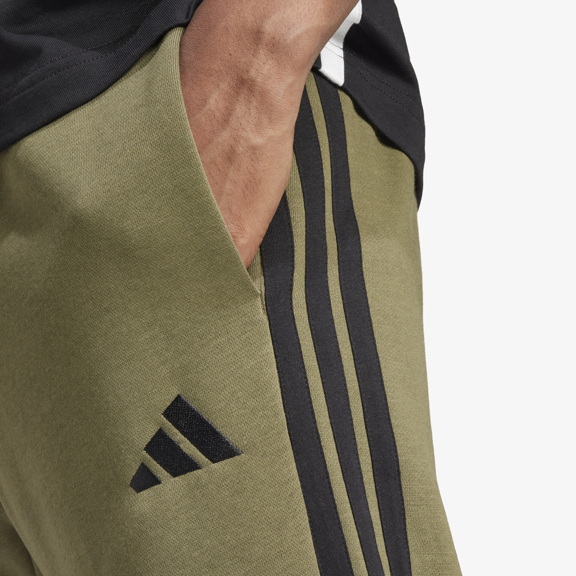 adidas Essentials 3 Streifen Herren Hosen olive