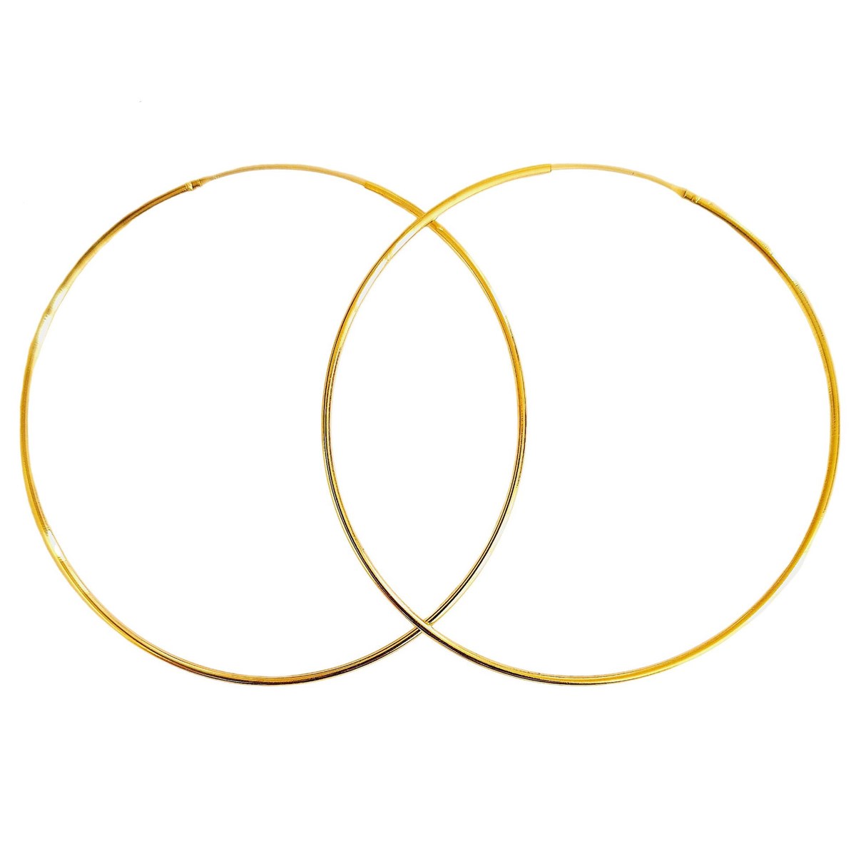 Grandes créoles boucles d'oreilles en plaqué or 7 cm 7cm 70 mm 70mm 1mm