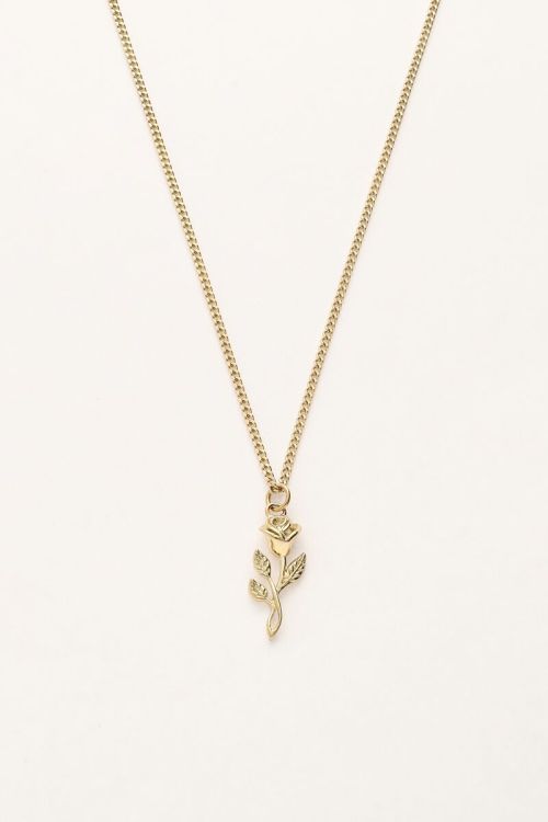 Vintage ketting met platte roos