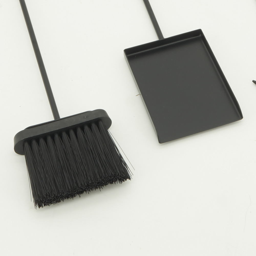 Porte-bûches en métal noir + 4 accessoires