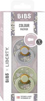 BIBS x Liberty Colour Smokk 2-Pack Lateks Str 1 Rund, Capel/Sage Mix