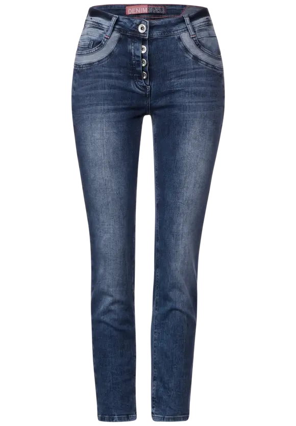 Casual Fit Jeans - mid blue used wash