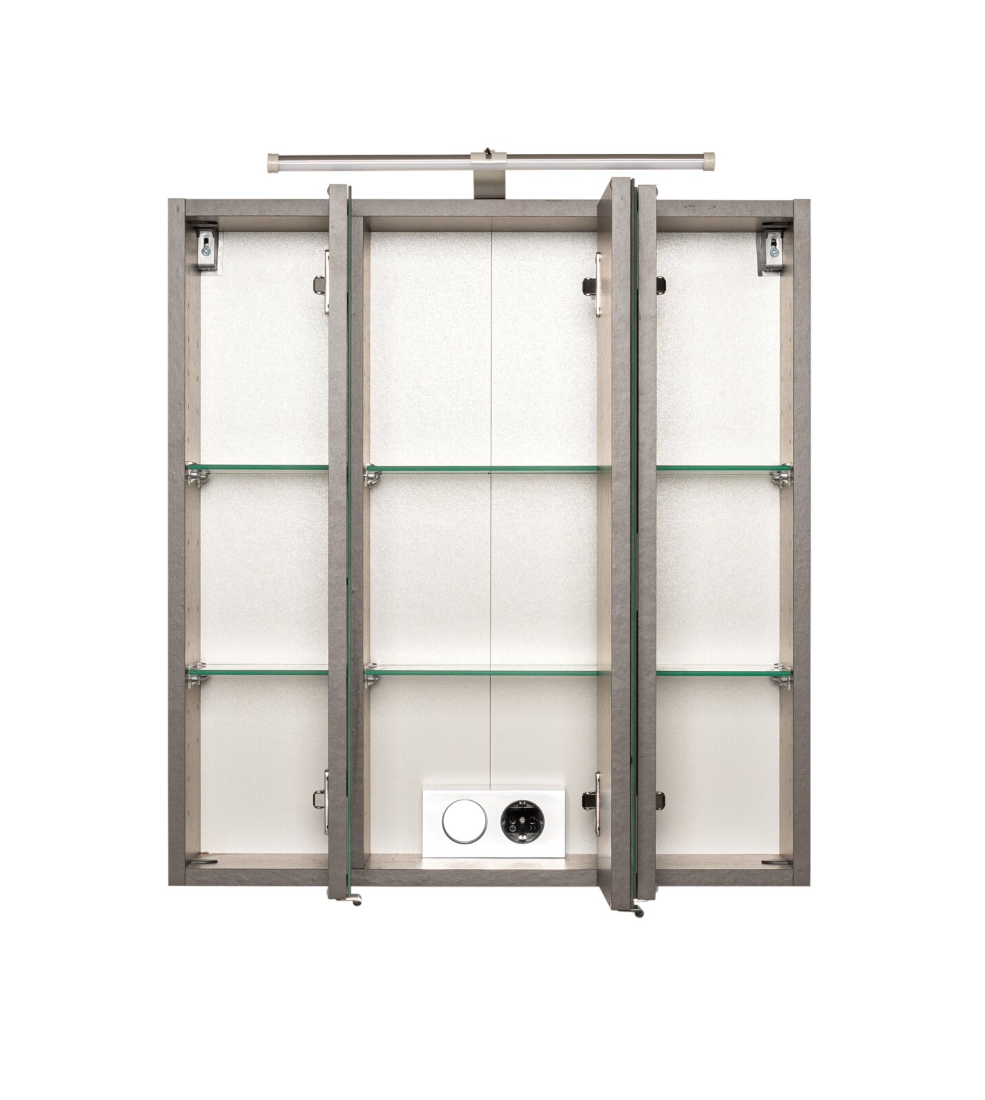 2-teiliges Badmöbel-Set BOLOGNA - Eiche rauchsilber-grafitgrau - 60 cm breit