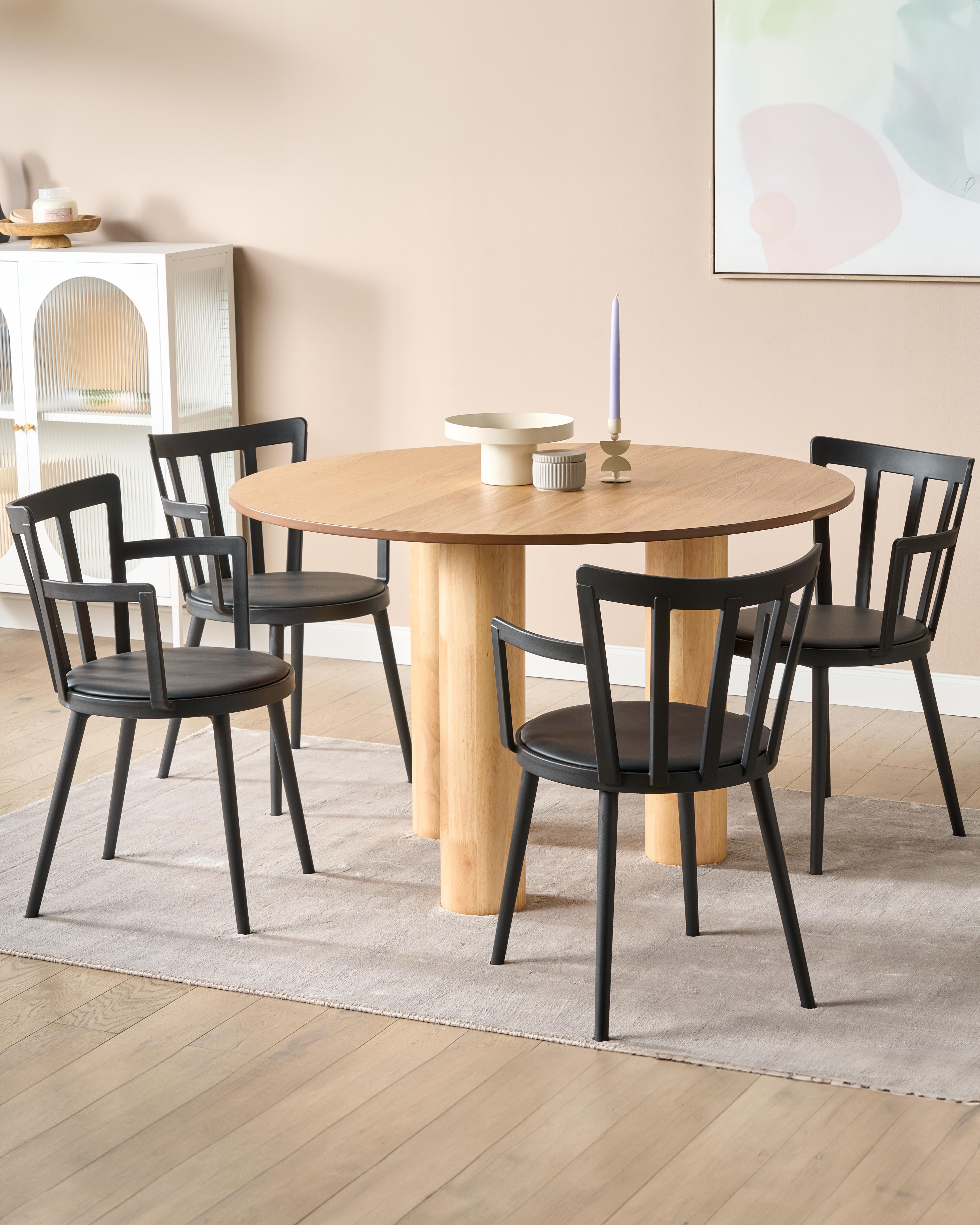 Set van 4 eetkamerstoelen MORILL Zwart