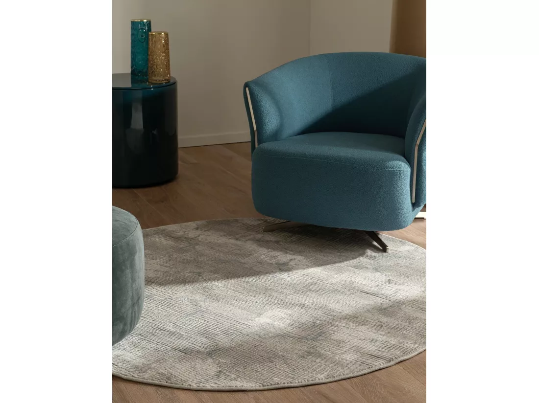 Tapis 125x125 gris Davos Flawless