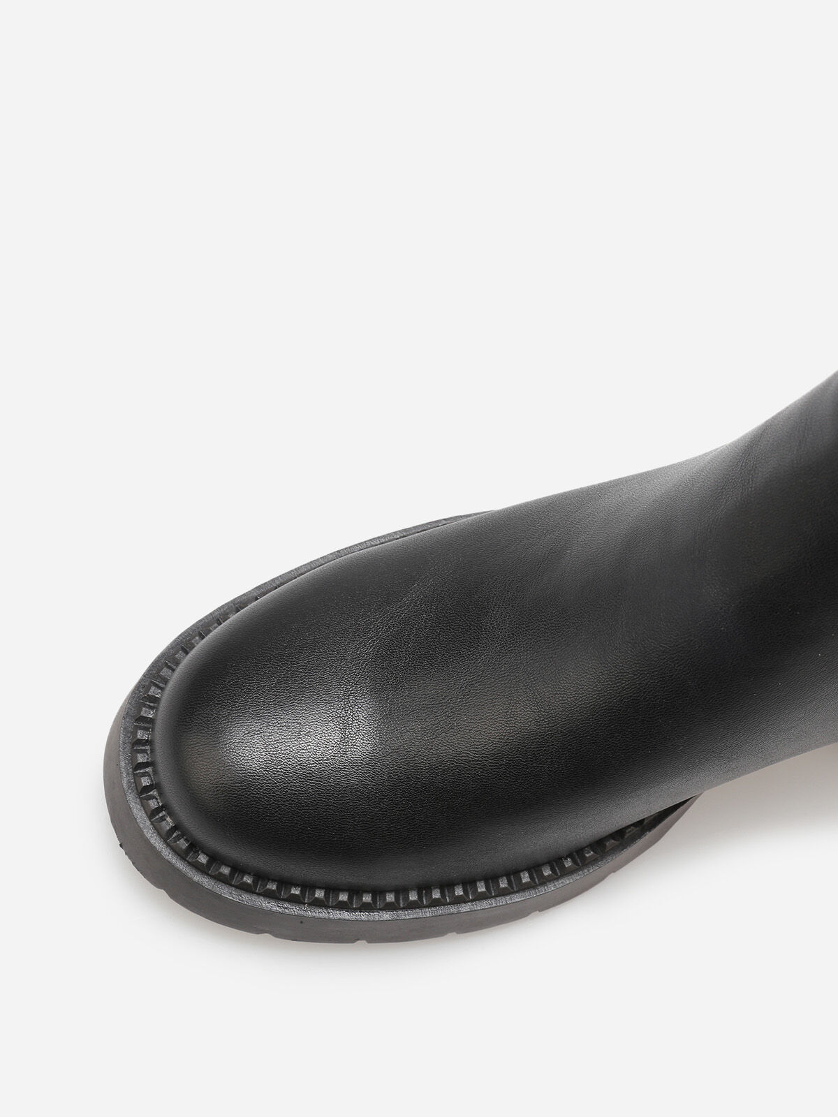 Bottines à talon et semelle crantés- Noir