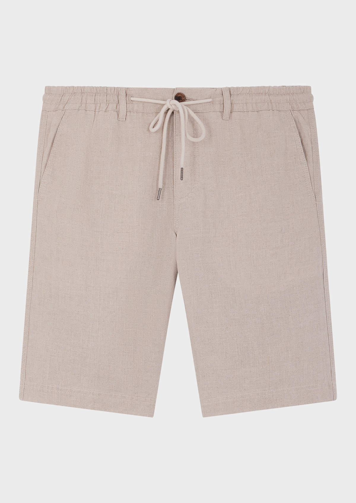 Bermuda en lin uni beige