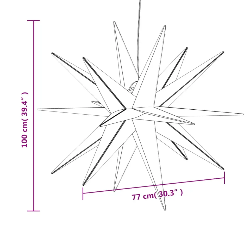 vidaXL - Kerstverlichting - Wit - 100 cm - 3 stuks