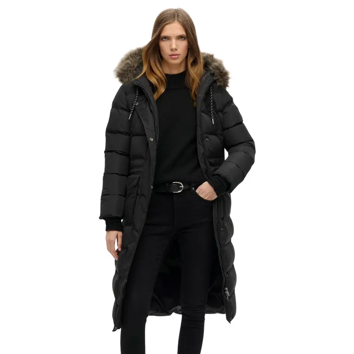 Superdry Everest Faux Fur Longline Winterjas Dames