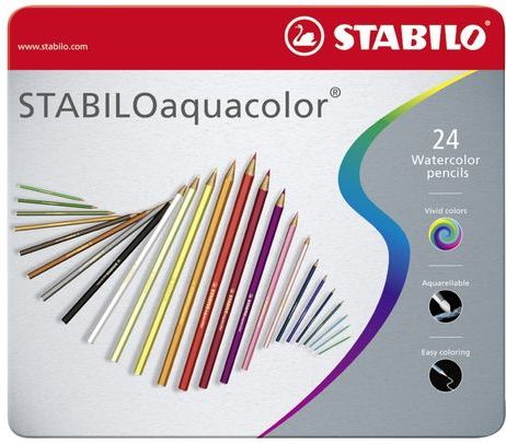 STABILO Aquacolor - Aquarel Kleurpotlood - Etui Met 24 Kleuren