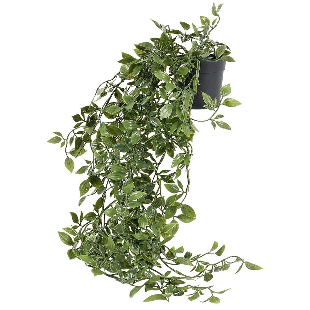 Chute artificielle buis vert dans pot en PVC Ø8,5xL55cm