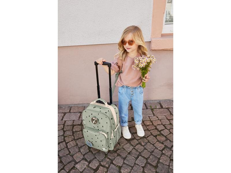 Lässig Reisetrolley Happy Prints Light Olive Wasserabweisender Kinderkoffer